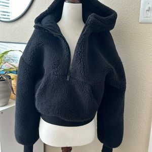 ALO Yoga Sherpa streetside half zip hoodie sweatshirt Sz XS
